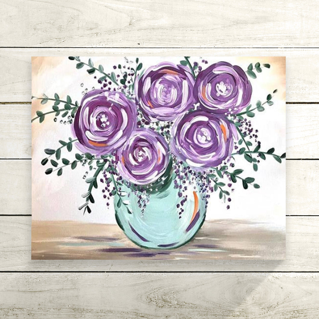 Purple Flowers DIY Painting Kit